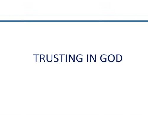 Trusting in God Trusting in God